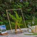 NCYP 11 x 14.1 Inches Double Glass Floating Frame for Artwork Photo, Certificate, Picture, Pressed Dried Flower Plant, Home Wall Hanging Decor, Large, Gold (Glass Frame Only)
