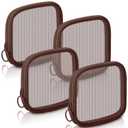 Weewooday 4 Pcs Mesh Makeup Bag Mesh Cosmetic Bag Travel Toiletry Pouch with Zipper Mini Makeup Cosmetic Purse for Daily Accessory (Small, Brown)