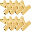 Funfery 8 Pack 3 Inch Stainless Steel Gold Chip Clips Bag Clips Large Clips for Food Packages,Food Clip Kitchen Clips for Snack,Home&Office Clips for Paper,Strong Metal Chip Snack Clips Heavy Duty