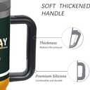Tumbler 30oz Straight Skinny Portable Handle Car Cups With Anti slip Sleeve Straw Dust Cover, Sports Travel, Stainless Steel Insulated Gifts for Men Women Fans