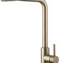 4-Mode Kitchen Faucet with Pull Down Sprayer, Waterfall Kitchen Sink Faucet Single Handle Stainless Steel Faucet for Farmhouse, RV, Laundry & Utility Sink
