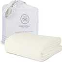 Threadmill Luxury Cotton Blankets for Queen Size Bed | All-Season 100% Cotton Queen Size Blanket | Herringbone Cozy, Soft Breathable Fall Thermal Blanket fits Full Size Bed | Tusk White