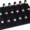 Stratalife Ring Holder 18 Slot Finger Ring Display Jewelry Holder Organizer Storage Jewelry Display Stand for Vendor Selling Velvet Black