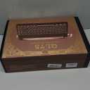 YUNZII QL75 Wireless Typewriter Hot Swap Retro Mechanical Keyboard,Punk Round Keycaps,RGB Backlit QMK/VIA Programmable, Multi-Device Keyboard with 2.4GHz/Type-C/BT5.0 (Wood, Cocoa Cream V2 Switch)