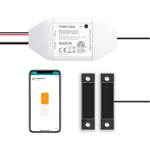 meross Smart Garage Door Opener Remote, Compatible with Apple HomeKit, Amazon Alexa, Google Assistant, SmartThings, Multiple Notification Modes, No Hub Needed,White