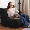 Bean Bag Chairs for Adults,Large Togo Chair,Comfy Bean Bag Couch
Giant Plush Floor Sofa Chair with Non-slip Bottom,Bean Bag Lounger,Fireside Chair for Bedroom,Living Room-Black