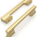 Amerdeco 10 Pack Brushed Gold Cabinet Pulls 5 Inch(128MM) Hole Centers Kitchen Cabinet Handles Hardware Kitchen Handles for Cabinets Cupboard Handles Drawer Pulls ZH0056