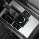 Car Accessories Fit for 2019 2020 2021 2022 2023 2024 2025 Mazda 3 Axela Interior Gear Shift Knob Console Media Panel Cover Trim (Matte Silver) Stainless Steel 1 PC