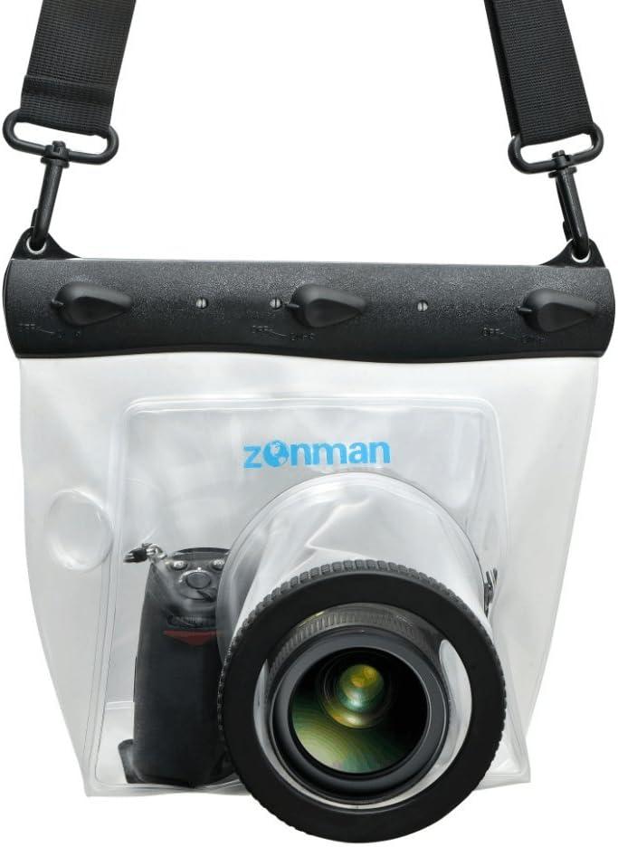 ZONMAN DSLR Camera Univeral Waterproof Underwater Housing Case Pouch Bag for Canon Nikon Sony Pentax Brand Digital SLR Cameras (Transparent)