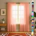 Sheer Curtains Peach 16x2.9 Ft