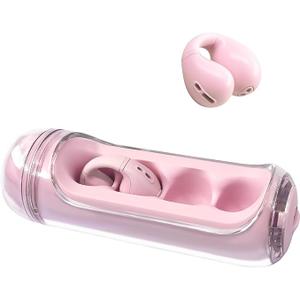 Open Ear Earbuds, Bluetooth 5.4 Wireless Headphones, IPX4 Waterproof, Lightweight 70g, Secure Fit for Running, Workout, Gym, Sports (Pink)