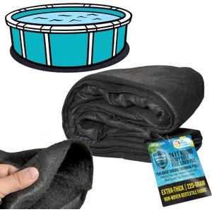 U.S. Pool Supply Ground Shield 24-Foot Round Heavy Duty Pool Liner Pad for Above Ground Swimming Pools - Protects Pool Liner, Prevents Punctures, Weed Barrier, Eco-Friendly Fabric - Extends Liner Life