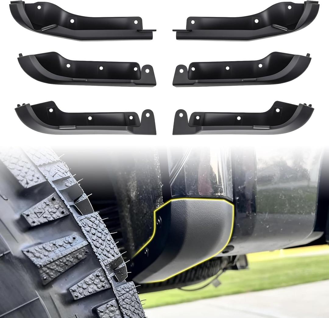 Mud Flap Delete Fit for GMC Sierra 2500/3500 2020-2026,Mud Guards Compatible with GMC Sierra 2500/3500HD Accessories 2020-2026 2WD/4WD Front & Rear Wheel Fender Mud Guard Delete Kit