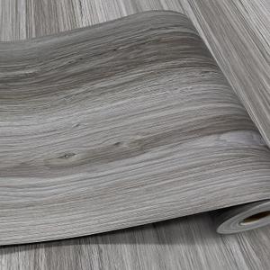 Wood Grain Peel and Stick Floor Tiles  11.8 Width, Full Roll Length of 590"  Versatile Design for Any Space, Light Color Self Adhesive Vinyl Flooring, Waterproof and Non-Slip Features (590"*11.8", Grey)