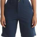 Women's Lightweight Hiking Cargo Shorts for Running Athletic Camping Travel Golf - Water Resistant with 5 Pockets (Blue) XL