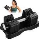 Lifepro Adjustable Dumbbells Set Quick Adjustment, Anti Slip Handle Space Saving & Strength Training Weights for Home Gym Exercise & Fitness  2-55 lb