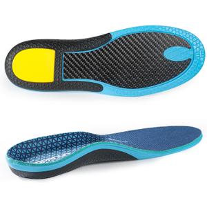 Carbon Fiber Shock-Absorbing Insole with Arch Support is Suitable for Basketball, Running, Cycling, Outdoor Hiking and Other Daily Sports. (Blue, M7.5/8W8.5/9270mm)
