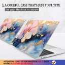 CISSOOK Compatible with MacBook Air 13 inch Case M1 A2337 A2179 A1932 2021 2020-2018, Plastic Hard Shell Case & Keyboard Cover & Screen Film for MacBook Air 13-inch with Touch ID, Marble Flower