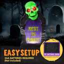 JOYIN Halloween Decorations Outdoor Graveyard Tombstone, Glow Skeleton Gravestone 16.5" 3D Plastic LED Tombstone Scary Haunted House Decor for Yard Garden Party Outside Lawn