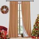 IVAPUPU Linen Pinch Pleated Full Blackout Curtains for Bedroom - 2 Pages Black Out Gold Curtains 84 Inch Long 2 Panel for Living Room Darkening Thermal Window Curtain Drapes with 16pc Hooks