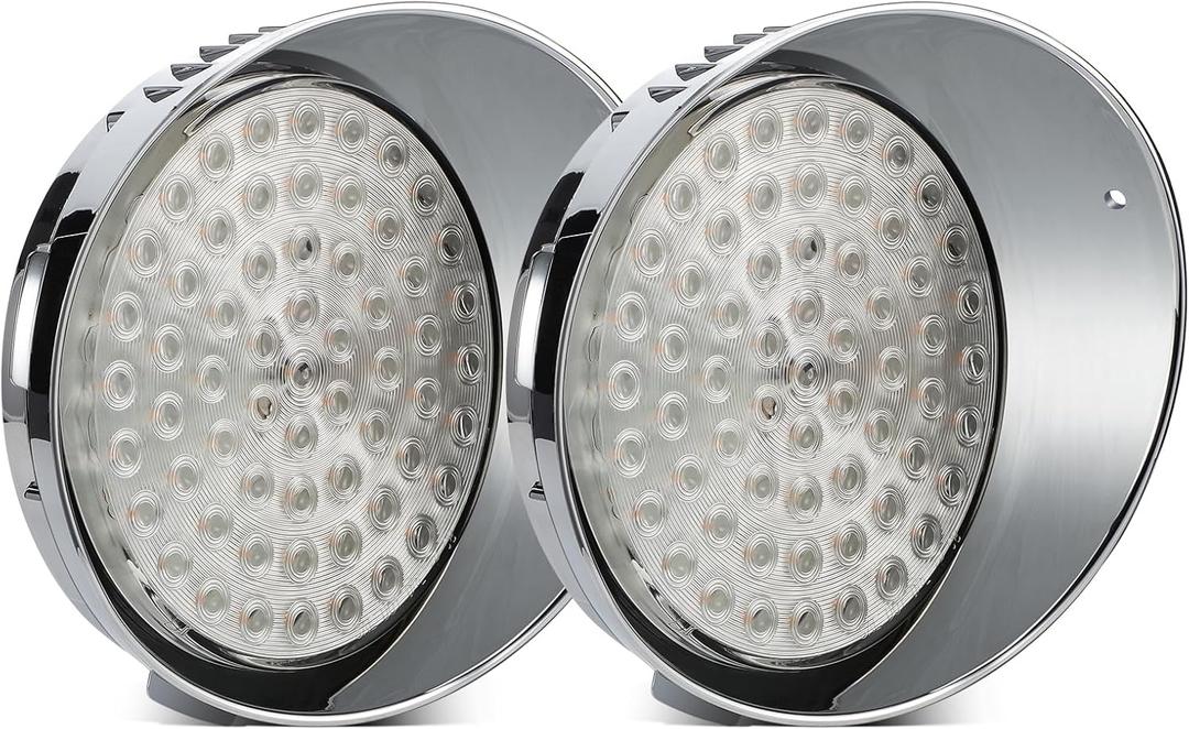 Partsam 1 Pair Daytime Running Lights Replacement for Freightliner Century 1996-2005, Amber 61 LED/Clear Lens