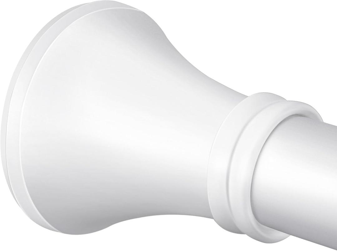 YNL White Shower Curtain Rod 36-68 Inch(3-5.67ft), No Slip No Drill Stainless Steel Spring Tension Curtain Rod, No Rust Shower Rod Adjustable For Bathroom closet