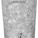 Titanium Water Bottle Coffee Cup 500ml, Titanium Insulated Water Bottle Wide Mouth Titanium Cup Easy To Clean Leakproof & Packable for Camping Travel Sports 16.91fl oz (Ice Flower)