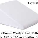 InteVision 400 Thread Count, 100% Egyptian Cotton Bed Wedge Pillowcase; Replacement Cover Designed to Fit The 12" (Height) Version of The Foam Wedge Bed Pillow (25" x 24" x 12")