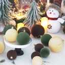 Senjie 18 PCS Velvet Ornaments Balls Sets for Christmas Tree 3.15inch Multicolor Flocked Christmas Balls Assortment for Xmas Tree Holiday Decor (Brown,Green and Khaki Each 6pcs)