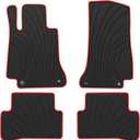 Floor Mats Custom Fit for Mercedes Benz -C Class Sedan Only 2015-2021 C180 C200 C250 C300 C350(e) C400 C43 AMG C450 C63 W205 Rubber Black Red Car Liners All Weather Odorless