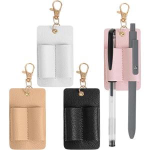 2 x 3 Pcs Pen Holder for Lanyard, Pen Holder for Badge Reel with Badge Attachment, Double Hole Design for Secure & Durable Use (Black, White, Pink)