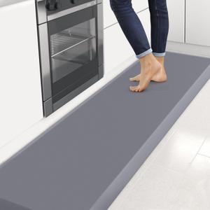 4/5 Inch Thick Kitchen Mats for Floor, StepRite Kitchen Rug for Standing Desk, Non-Slip, Thicker, Stain & Water Resistant, Comfort Anti Fatigue Floor Mat for Home, Kitchen, Office - Grey,108 * 30''