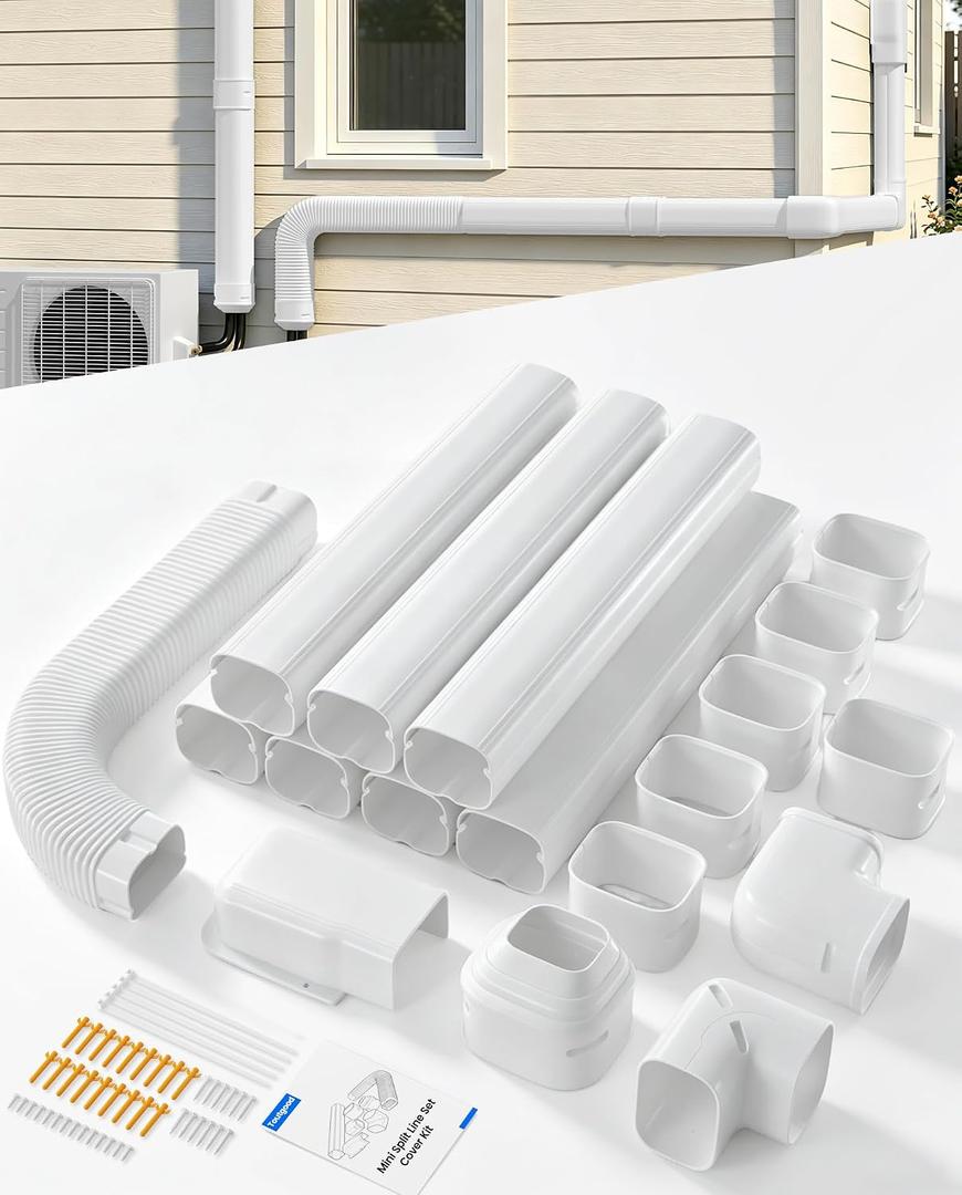 4'' 26Ft Mini Split Line Set Cover, Upgraded UV-Proof PVC Pipe