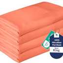 Royale Linens 2 Pack Bulk Flat Sheet Set - Top Sheets - Soft 1800 Microfiber - Wrinkle & Stain Resistant - for Hotel, Massage Table, Hospital, Dorm - King Flat Sheet Sold Separately (King, Coral)