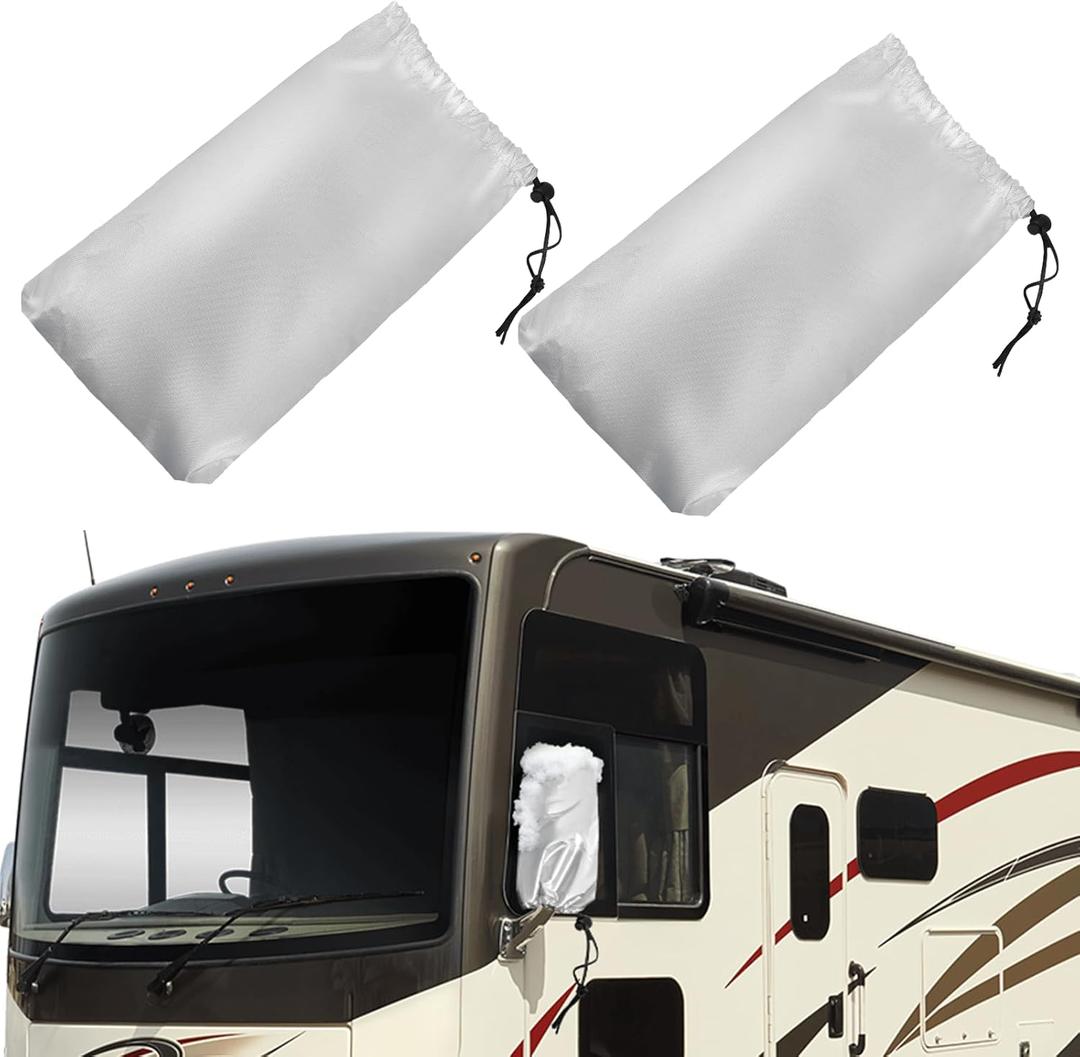 Winter-Proof Insulated RV Mirror Covers for Class A Motorhomes - Waterproof Sun Frost Protection