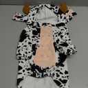 DELIFUR Dog Halloween Cow Costume - French Bulldog Adorable Holiday Outfit Cute Hoodie Cosplay Animal Costume for Small Dog (Small)