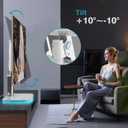 Universal TV Stand Tabletop TV Mount with Power Outlet for 50-90 Inch OLED LED Monitors, 9 Levels Height Adjustment, Ambient Lighting on The Bottom Holds up to 150lbs, White Max Vesa 600x400mm