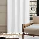BGment Pure White Blackout Curtains 54 Inch Length for Bedroom 2 Panels Set, Linen Textured Thermal Insulation Soundproof Window Curtain Drapes with Grommet, 52 Inch Wide Each Panel