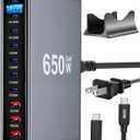 650W USB C Fast Charger Block, Dual PD3.1 140W Multi-Port USB Charging Station, GaN PD PPS Fast Charging Station for Multiple Devices,Laptop Wall Charger Compatible with iPhone 17/iPad/MacBook etc