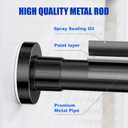 Ausemku Shower Curtain Rod 32-50 Inch Adjustable - 1 Inch Diameter Heavy Duty No drill Spring Tension Shower Rod, Non-Slip Rustproof Telescopic Rod for Bathroom, Black