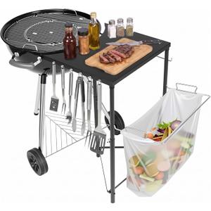 Adjustable Grill Side Table for Weber 22 and 26 Inch Grills
Adjustable-Height BBQ Work Table; Fits Weber Original Kettle, Master-Touch and Smokey Mountain 22 and 26 Inch Grills