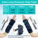 Unisex Forearm and Wrist Support Splint Brace Double Fixation Wrist Brace for Carpal Tunnel, Adjustable Night Time Forearm Immobilizer Brace Splints,9.8 inch (25cm) length(RH/S)