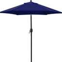 Sunnyglade 7.5' Patio Umbrella Outdoor Table Market Umbrella with Push Button Tilt/Crank, 6 Ribs (Navy Blue)