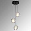 3 Lights Pendant Light Fixture, Black Cluster Pendant Lights Kitchen Island, Bubble Crystal Pendant Lighting Modern Hanging Light for Dining Room