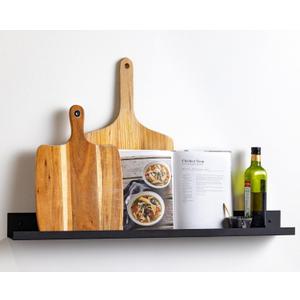 Infinite Design 36" Metal Floating Wall Shelf | Modern Black Powder-Coated Steel Ledge, Made in USA | Wall-Mounted Shelf for Living Room, Kitchen, Bathroom, Bedroom or Office