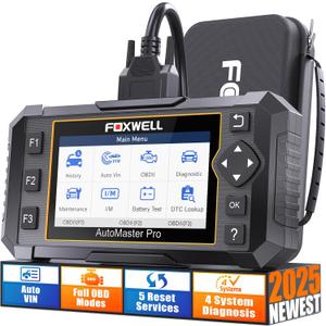 FOXWELL NT614 Elite OBD2 Scanner 4 System Code Reader Scan Engine ABS SRS Transmission, 5 Resets Oil/EPB/ABS Bleeding/SAS/Throttle Live Data, Auto VIN, WiFi Updates Car Diagnostic Tool for DIY & Pros