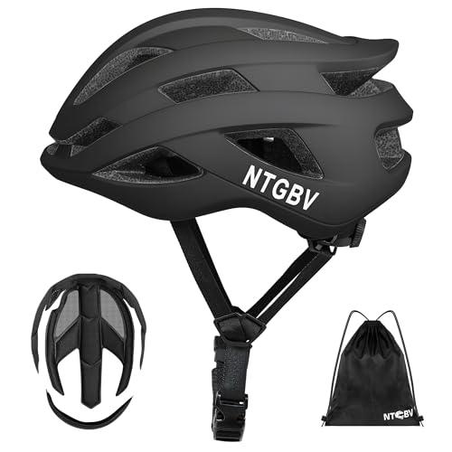 NTGBV Adult Bike Helmet for Men/Women with Helmet Bag 2 Removable Moisture-Wicking Liners Adjustable Dial Comfort Fit Lightweight Shockproof CPSC 1203 Safety Certified for Road-Ready/Urban-Commute/MTB 

L (58-60cm)