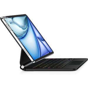 GGQFGTOJ Keyboard Case for iPad Air 13 inch (M3 2025/M2, 2024),iPad Pro 12.9 inch (3/4/5/6th Gen)Magic-Style Magnetic Floating Cantilever Stand Backlit Keyboard Case with Multi-Touch Trackpad