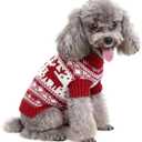 Angrypet Christmas Pet Sweaters for Cats and Dogs Ribbed Knitted Fall Winter Warm Shirts Soft Pets Clothes Small Puppy Outfits Red Small