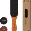 Pumice Stone Foot File - Wooden Pedicure Feet Scrubber with Handle for Callus, Dry, and Dead Skin Removal - Heel Scraper for Feet, Hands, and Body - Foot Filer for Use in Shower (1 Count (Pack of 1), Brown)